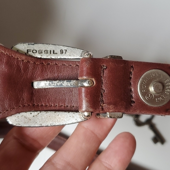 Fossil Purse Alligator Print Leather Closure Brown - Picture 6 of 6